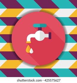 Environmental protection concept flat icon with long shadow,eps10; Conserve water, protect the environment.