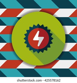 Environmental protection concept flat icon with long shadow,eps10; solar energy; saving energy