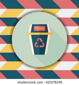 Environmental protection concept flat icon with long shadow,eps10, Doing recycle to protect our environment; recycled garbage