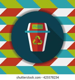 Environmental protection concept flat icon with long shadow,eps10, Doing recycle to protect our environment; recycled garbage