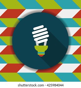 Environmental protection concept flat icon with long shadow,eps10; Saving energy, turning off lights