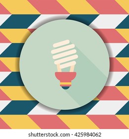 Environmental protection concept flat icon with long shadow,eps10; Saving energy, turning off lights