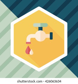 Environmental protection concept flat icon with long shadow,eps10; Conserve water, protect the environment.