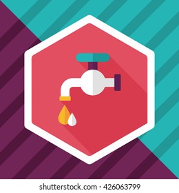 Environmental protection concept flat icon with long shadow,eps10; Conserve water, protect the environment.