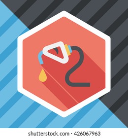 Environmental protection concept flat icon with long shadow,eps10; Reduce the use of gasoline, reduce air pollution