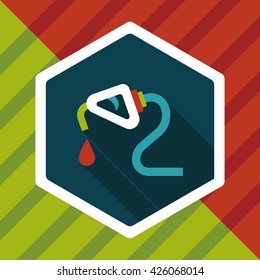 Environmental protection concept flat icon with long shadow,eps10; Reduce the use of gasoline, reduce air pollution