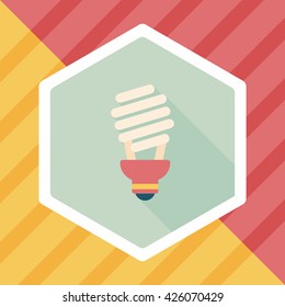 Environmental protection concept flat icon with long shadow,eps10; Saving energy, turning off lights