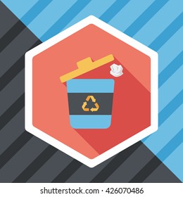Environmental protection concept flat icon with long shadow,eps10, Doing recycle to protect our environment; recycled garbage