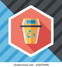 Environmental protection concept flat icon with long shadow,eps10, Doing recycle to protect our environment; recycled garbage