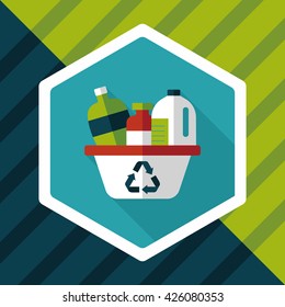 Environmental protection concept flat icon with long shadow,eps10; No chemical additives cleaners.