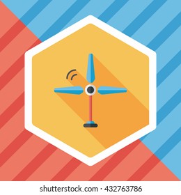 Environmental protection concept flat icon with long shadow,eps10; wind energy; saving energy; renewable energy