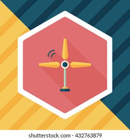Environmental protection concept flat icon with long shadow,eps10; wind energy; saving energy; renewable energy