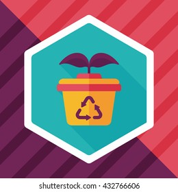 Environmental protection concept flat icon with long shadow,eps10; Protect our forests and ecological plant.