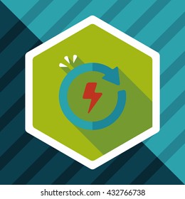 Environmental protection concept flat icon with long shadow,eps10; Renewable energy; Recycled energy