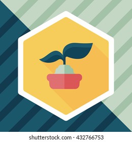 Environmental protection concept flat icon with long shadow,eps10; Protect our forests and ecological plant.