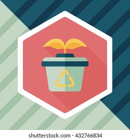 Environmental protection concept flat icon with long shadow,eps10; Protect our forests and ecological plant.