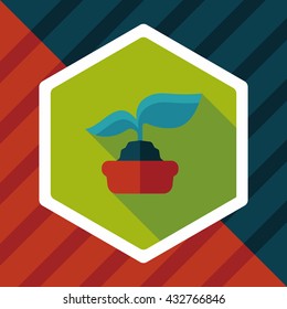 Environmental protection concept flat icon with long shadow,eps10; Protect our forests and ecological plant.