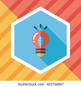 Environmental protection concept flat icon with long shadow,eps10; Saving energy, turning off lights