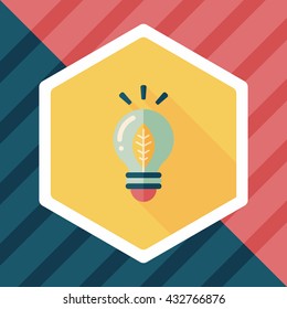Environmental protection concept flat icon with long shadow,eps10; Saving energy, turning off lights