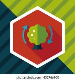 Environmental protection concept flat icon with long shadow,eps10; Protect our forests and ecological plant.
