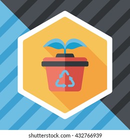 Environmental protection concept flat icon with long shadow,eps10; Protect our forests and ecological plant.