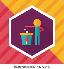 Environmental protection concept flat icon with long shadow,eps10, Doing recycle to protect our environment