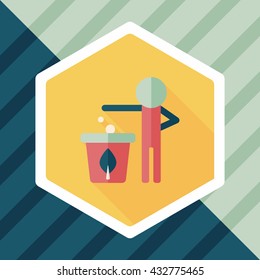 Environmental protection concept flat icon with long shadow,eps10, Doing recycle to protect our environment