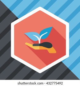 Environmental protection concept flat icon with long shadow,eps10; Protect our forests and ecological plant.