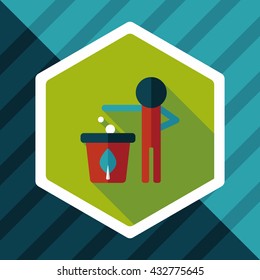 Environmental protection concept flat icon with long shadow,eps10, Doing recycle to protect our environment