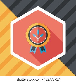 Environmental protection concept flat icon with long shadow,eps10; Environmental Award