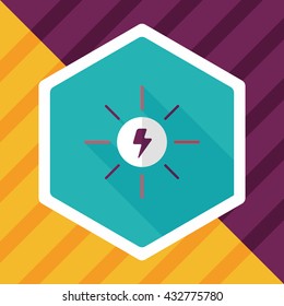 Environmental protection concept flat icon with long shadow,eps10; solar energy; saving energy