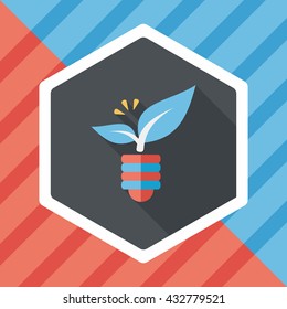 Environmental protection concept flat icon with long shadow,eps10; Saving energy, turning off lights