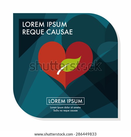 Environmental protection concept flat icon with long shadow,eps10; Sincerely protect our environment; heart concept