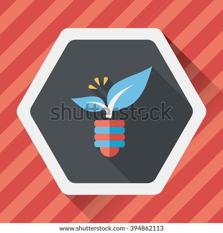Environmental protection concept flat icon with long shadow,eps10; Saving energy, turning off lights