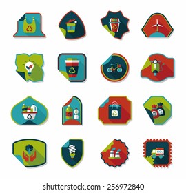 Environmental protection concept flat sticker background,eps10