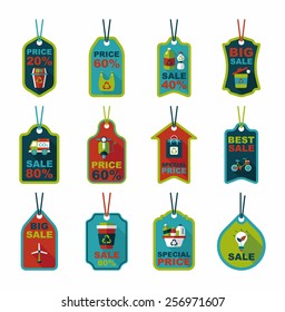 Environmental protection concept flat tag background,eps10