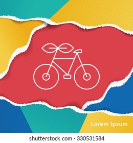 Environmental protection concept green bike line icon