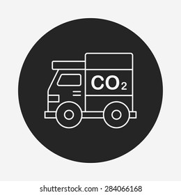 Environmental protection concept green car line icon