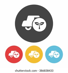 Environmental protection concept green car icon