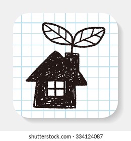 Environmental protection concept; greenhouses; green house; doodle
