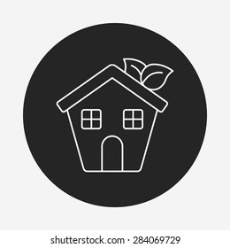 Environmental protection concept greenhouses line icon