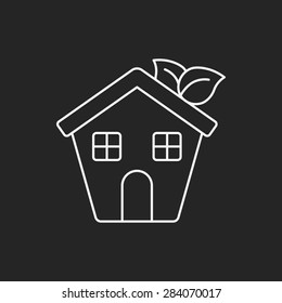 Environmental protection concept greenhouses line icon