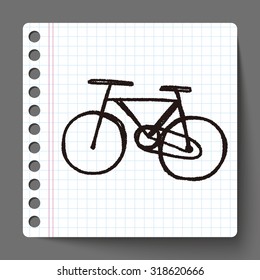 Environmental protection concept; More cycling to reduce emissions; doodle