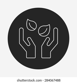 Environmental protection concept; protect forests and ecological plant line icon