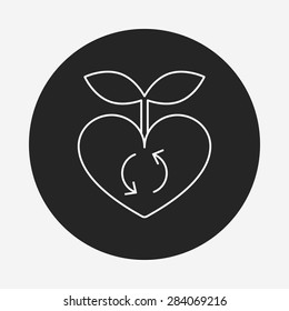 Environmental protection concept; protect forests and ecological plant line icon