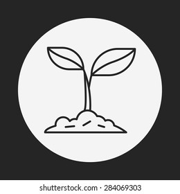 Environmental protection concept; protect forests and ecological plant line icon
