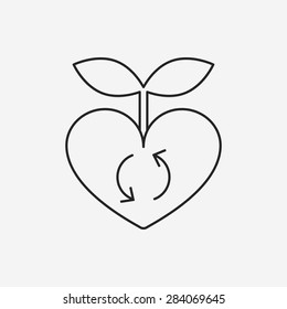 Environmental protection concept; protect forests and ecological plant line icon