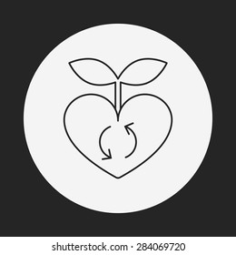 Environmental protection concept; protect forests and ecological plant line icon