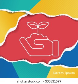 Environmental protection concept; protect forests and ecological plant line icon