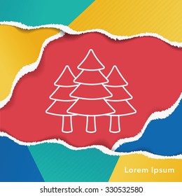 Environmental protection concept; protect forests and ecological plant line icon